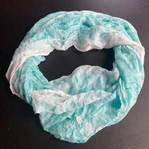 RICKI'S SUMMER LOOP SCARF -SHEER BLUE/WHITE